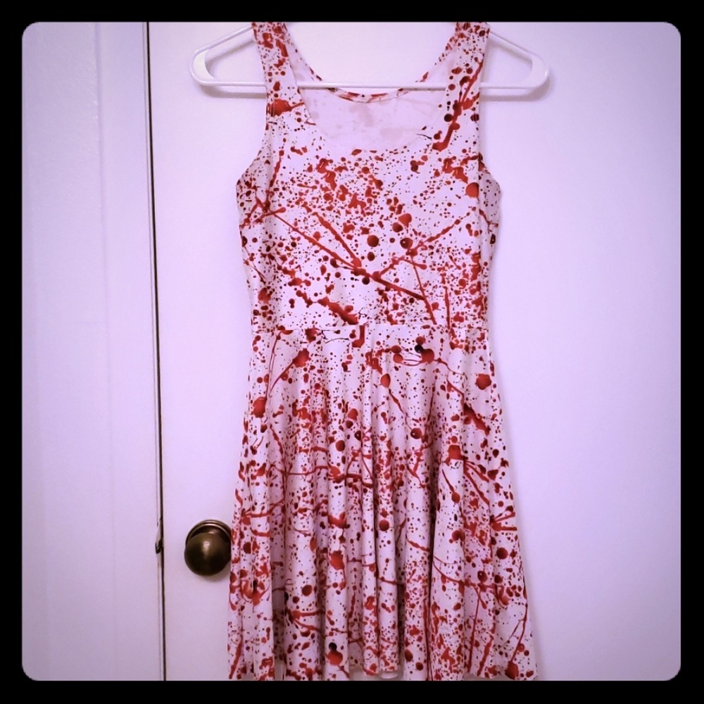 White blood splatter dress halloween costume